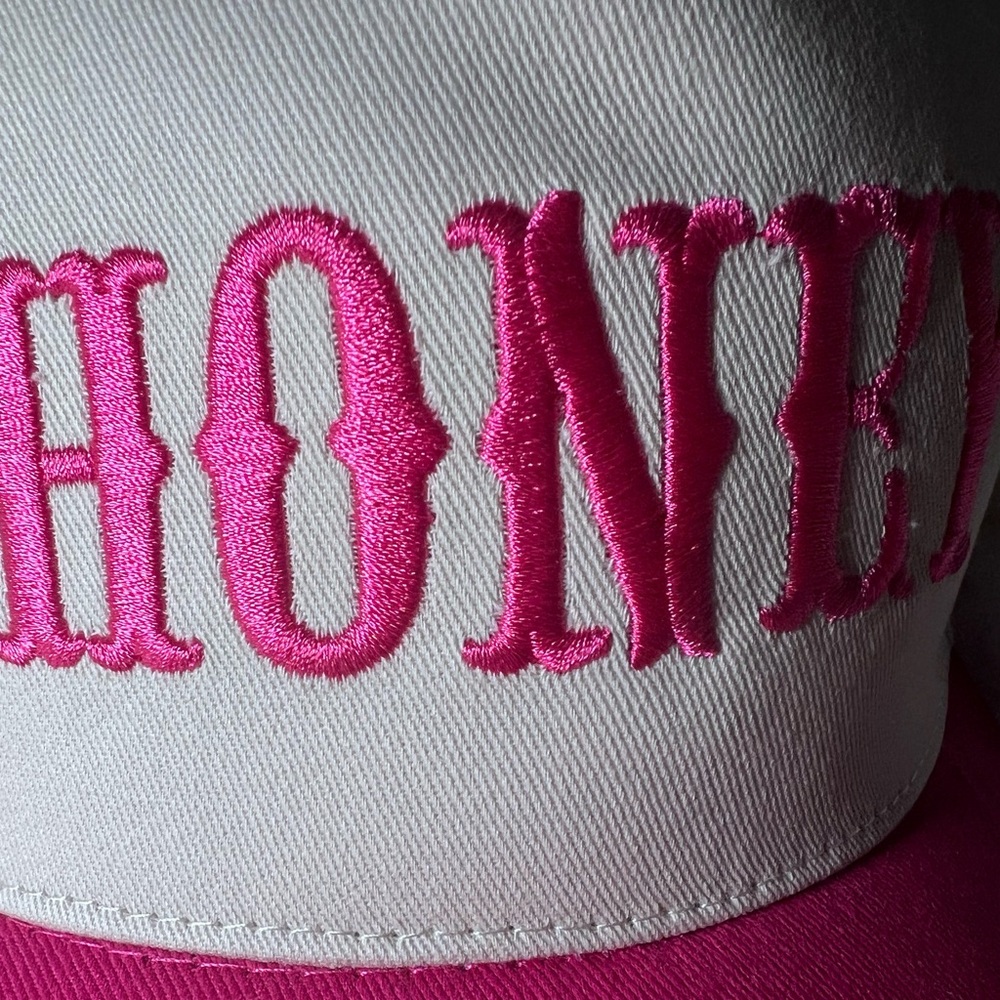 HONEY Trucker Hat Fuchsia pink NEW zenana 2 for $40! - Picture 4 of 5